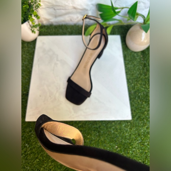 Stuart Weitzman Nearlynude Ankle strap suede leather sandals size 8B - Picture 14 of 16